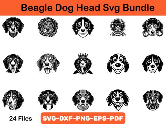 Beagle Dog Head Svg Bundle