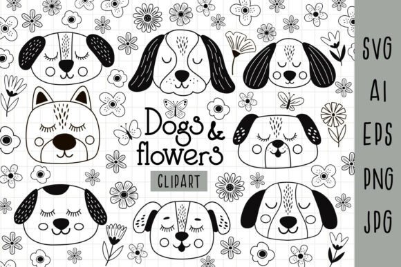 Dog Face Svg, Flower Clipart Black Review