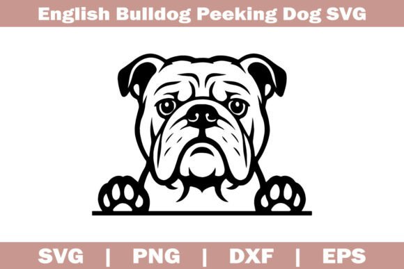 English Bulldog Peeking Dog SVG Review