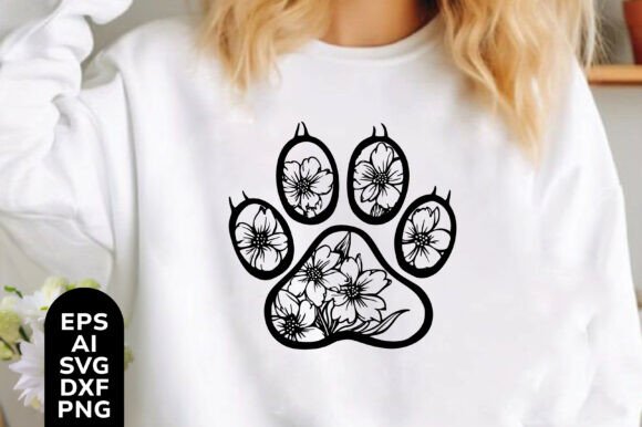 Floral Dog Paw SVG PNG Review for Embroidery Projects