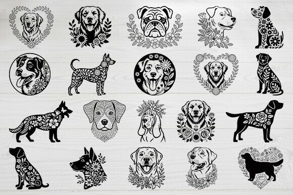 Floral Dog SVG Bundle Review for Embroidery Projects