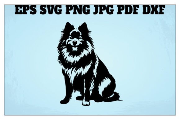 Keeshond Dog Breeds Silhouette