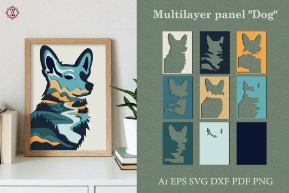 Multi-layered Dog Portrait SVG for Embroidery Projects