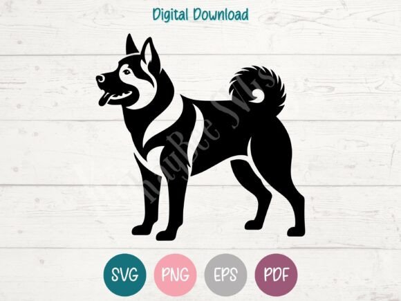 Norwegian Elkhound Dog SVG PNG EPS PDF